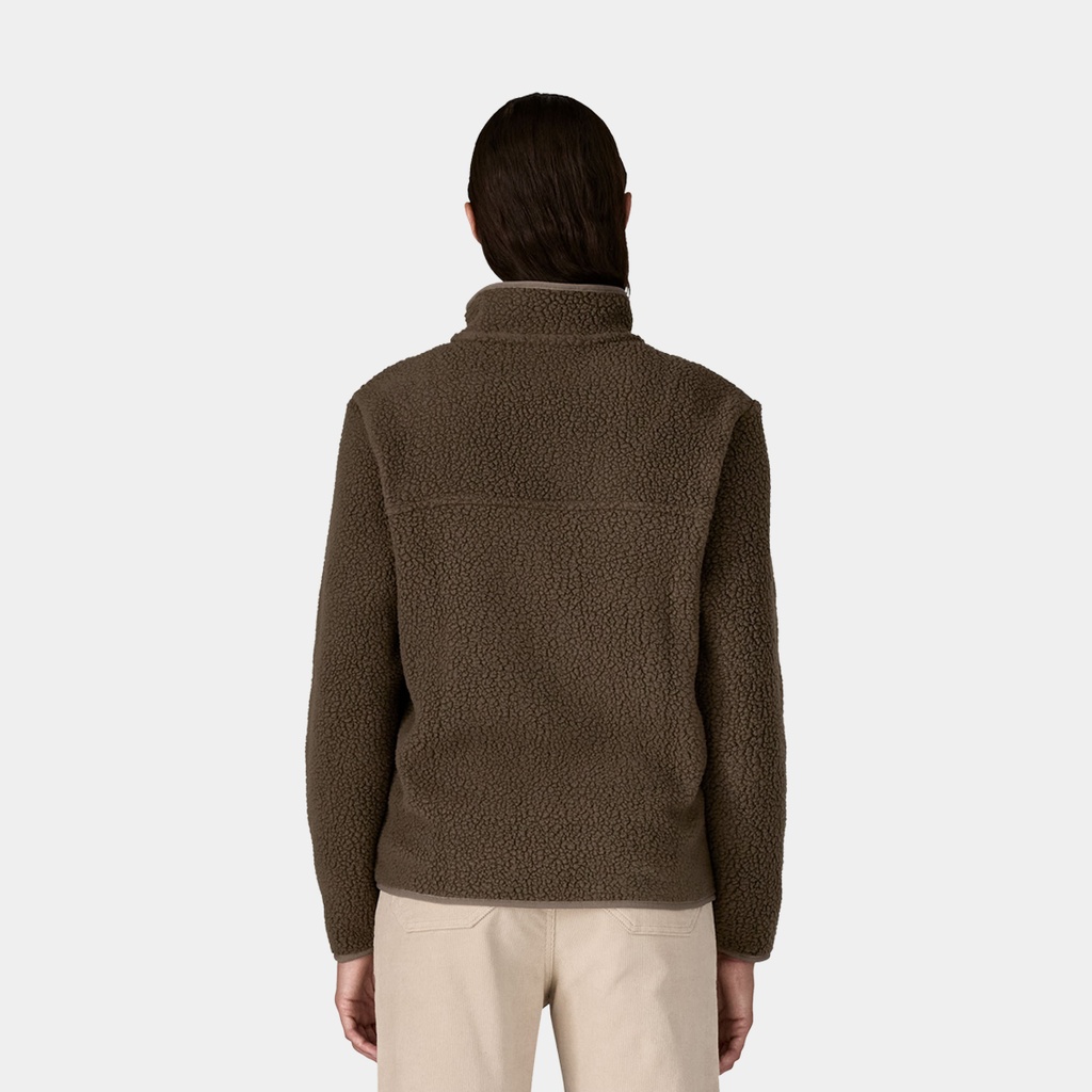 Retro Pile Fleece Vest Women Natural w/Ellwood Green