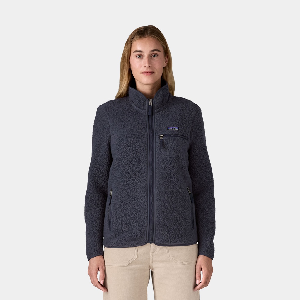 Retro Pile Fleece Vest Women Natural w/Ellwood Green