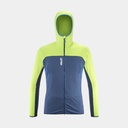 Fusion Grid Hoodie Dark Denim / Acid Green