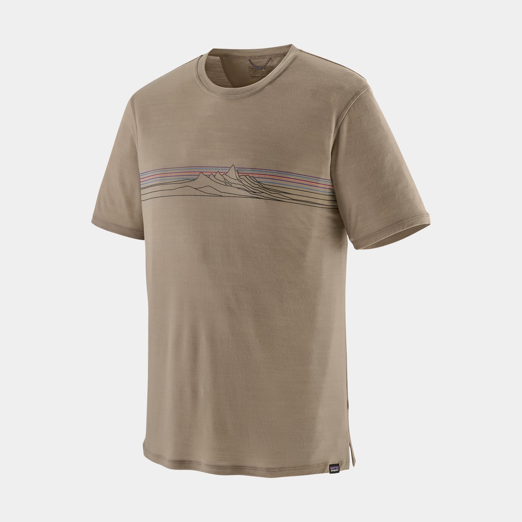Capilene Cool Merino Graphic Shirt Strata Stripe: Seabird Grey
