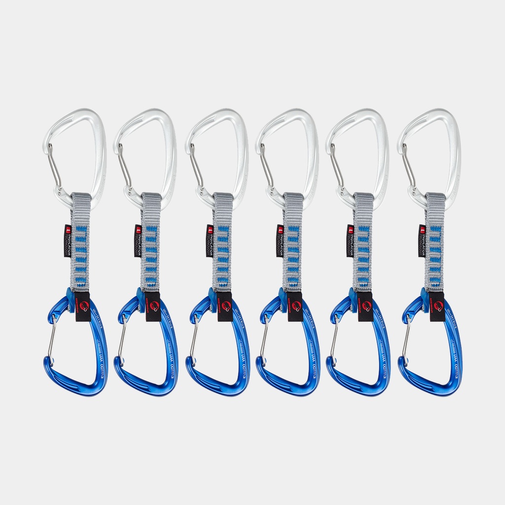 6 Pack Crag Wire Indicator Quickdraws Silver / Ultramarine