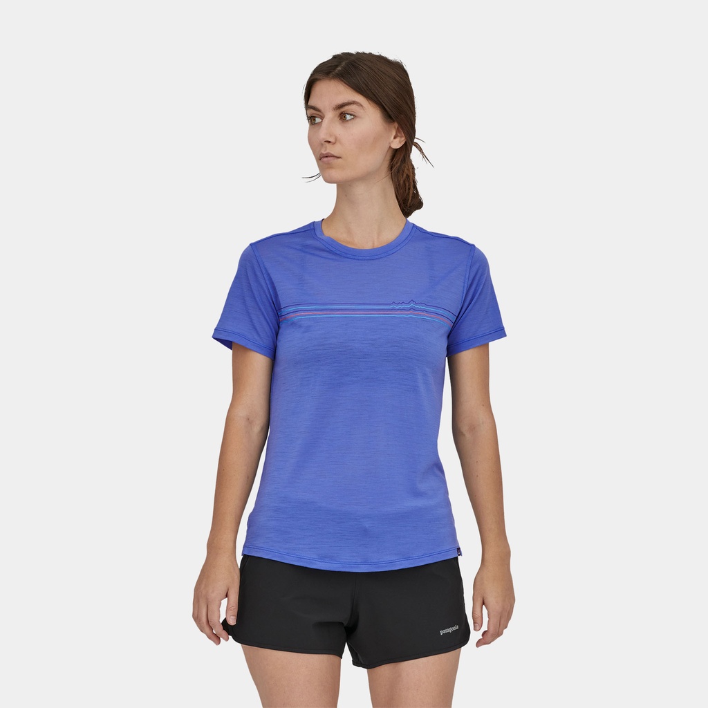 Capilene Cool Merino Graphic Shirt Women Fitz Roy Fader: Dark Ruby (copie)