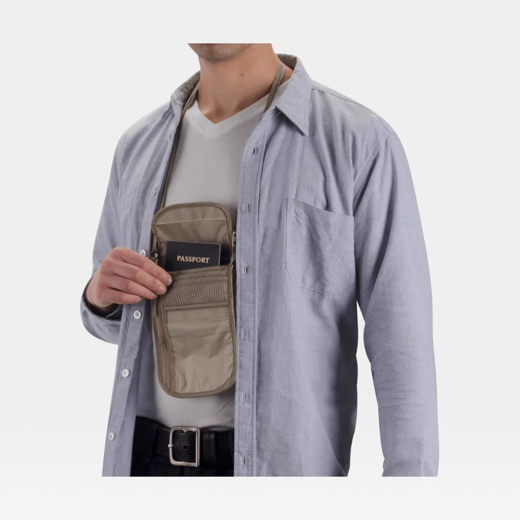 Undercover Neck Wallet DLX Khaki