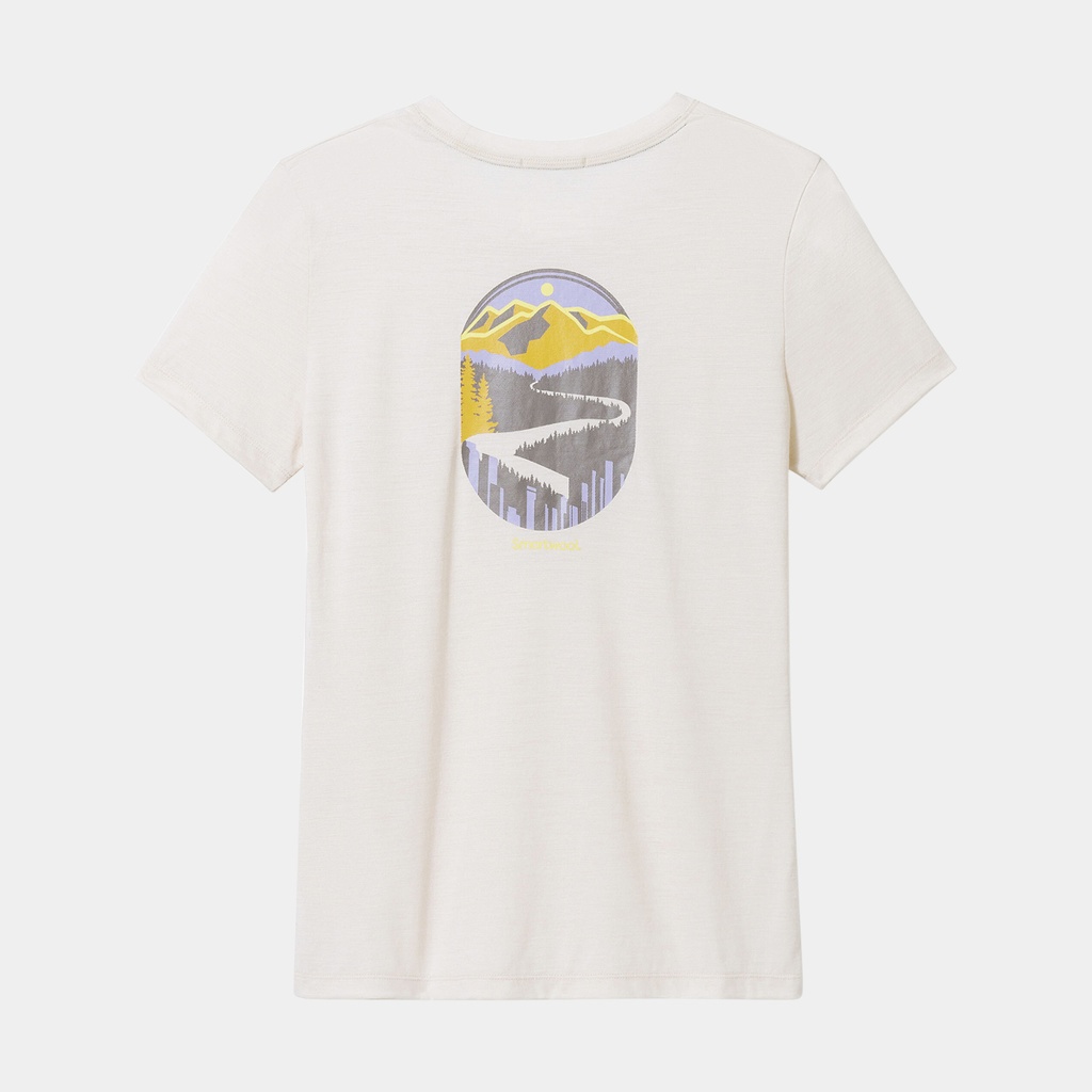 Denver Skyline Graphic Short Sleeve Tee Slim Fit Women Almond Heather
