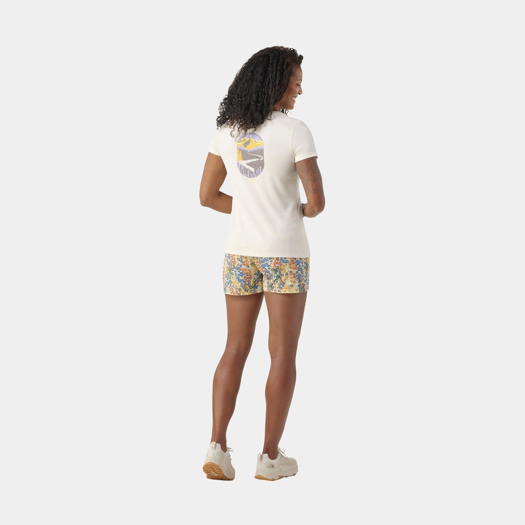 Denver Skyline Graphic Short Sleeve Tee Slim Fit Women Almond Heather