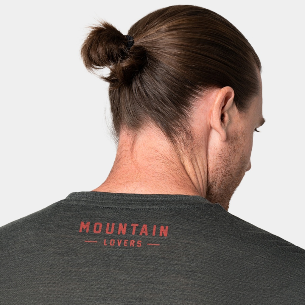 Mountain Silhouette Long Sleeves Olive Night Melange / Various (copie)