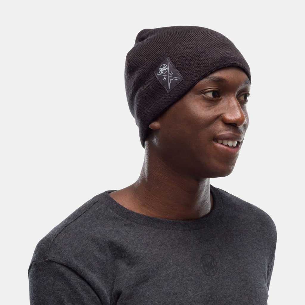 Knitted & Polar Hat Solid Black