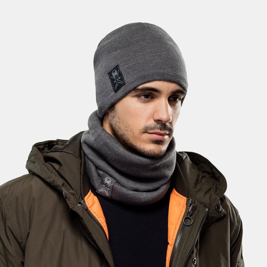 Knitted & Polar Hat Solid Grey