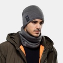 Knitted & Polar Hat Solid Grey