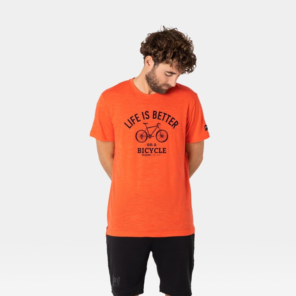 Better Bike Tee Tangerine Tango Melange / Jet Black