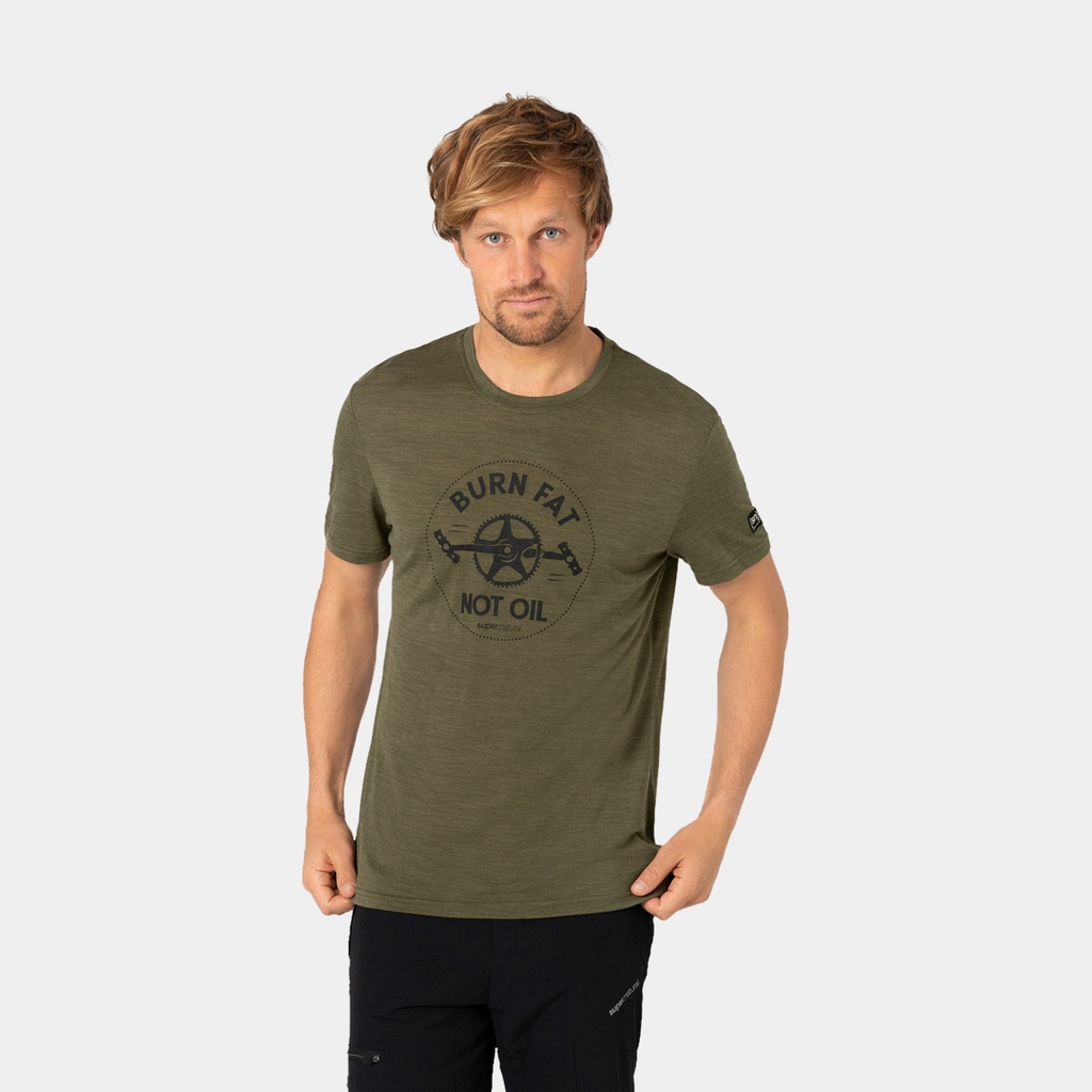 Burn Fat Tee Olive Night Melange / Jet Black