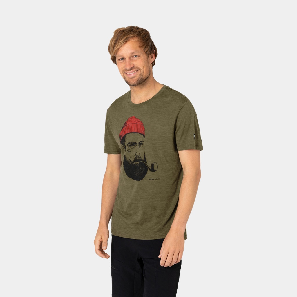 Sailor Tee Olive Night Melange / Jet Black / High Risk Red