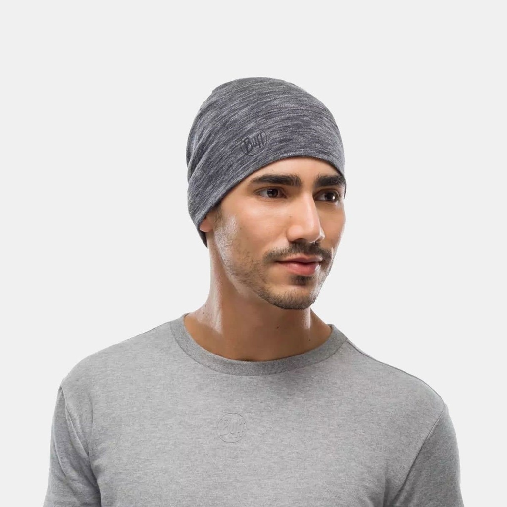 Midweight Merino Wool Hat Graphite Multi Stripes