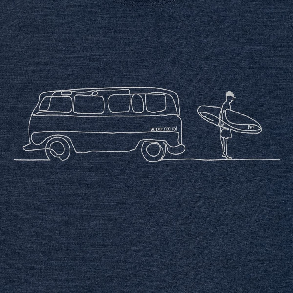 Surf Line Tee Blue Iris Melange / Feather Grey
