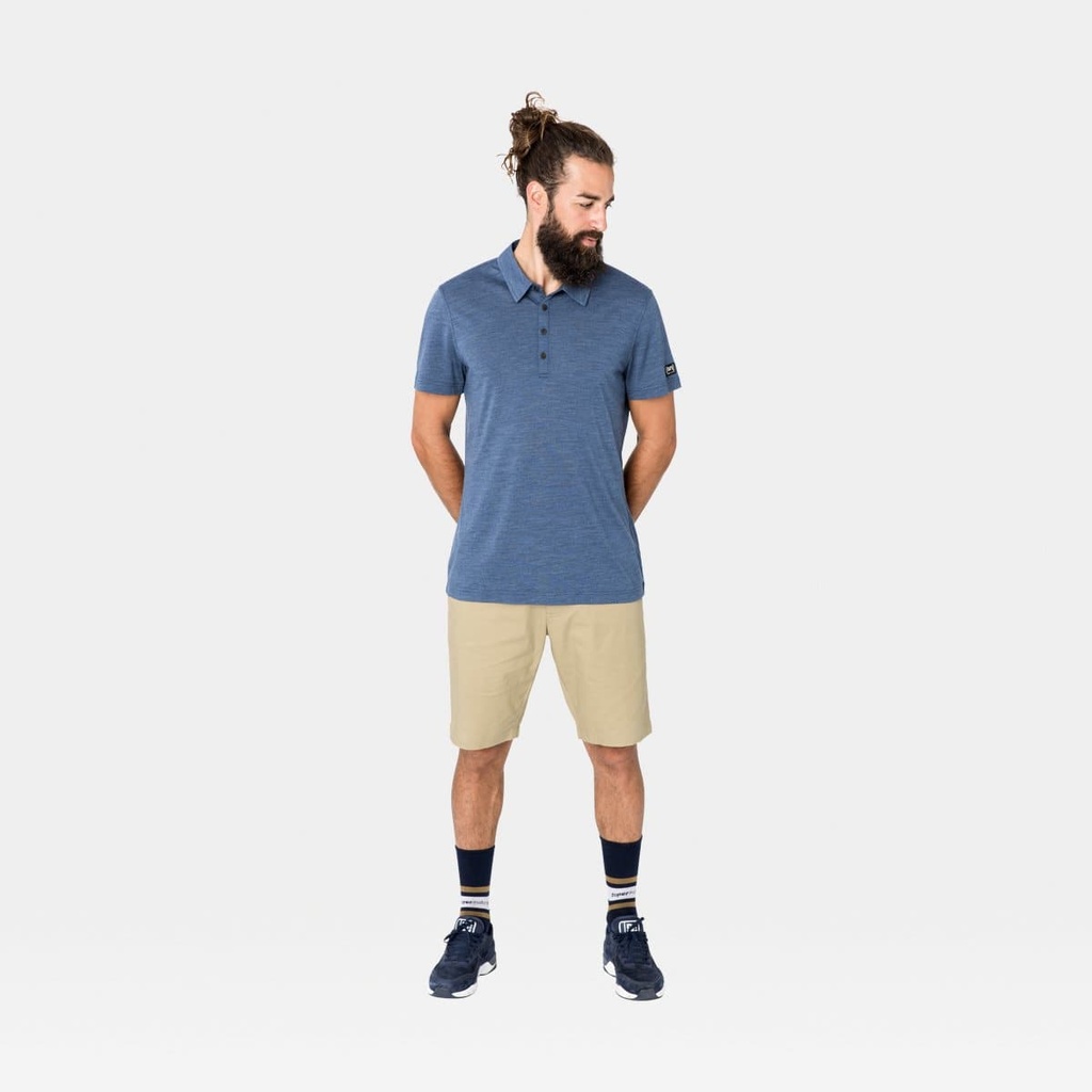 Travel Polo Dark Denim Melange