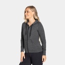 Essential Zip Hoodie Women Caviar Melange