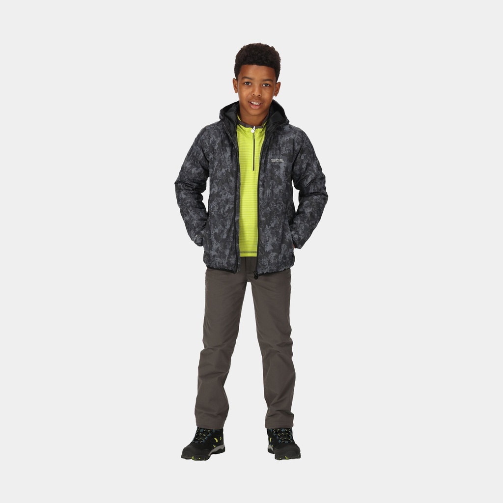 Volcanics VI Jacket Kids Black / Dark Grey Print