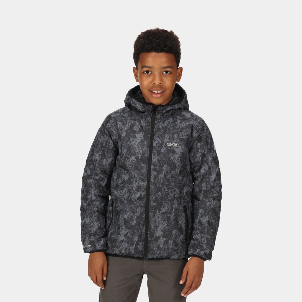 Volcanics VI Jacket Kids Black / Dark Grey Print