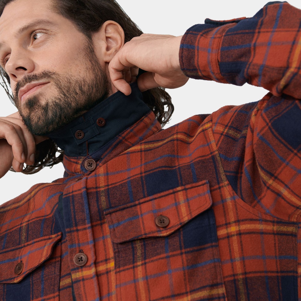 Ovik Lite Padded Shirt Autumn Leaf / Dark Navy