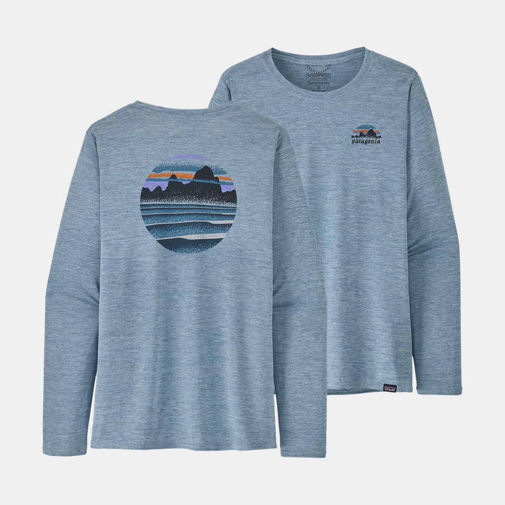 Long-Sleeved Cap Cool Daily Graphic Shirt Line Logo Ridge Stripe: Smolder Blue X-Dye (copie)