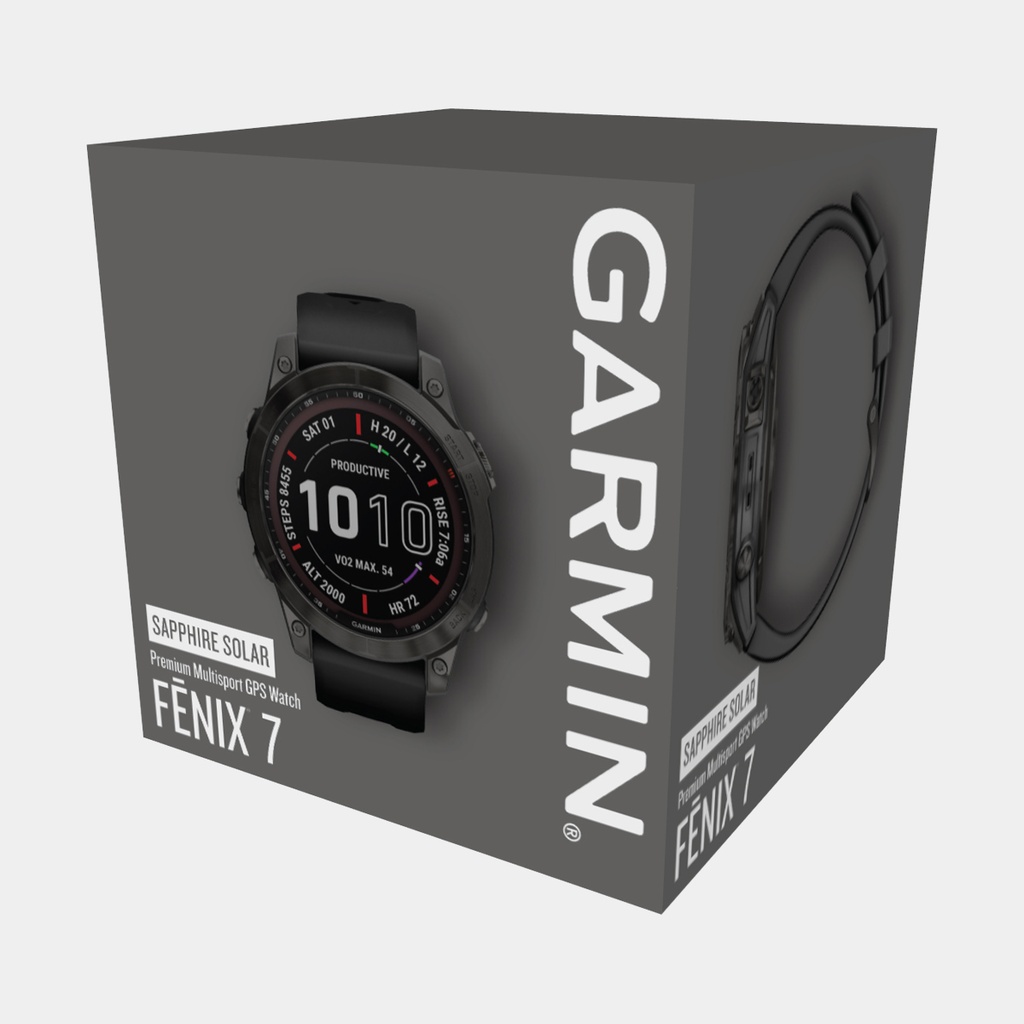 Fenix 7 Sapphire Solar (2022) Black DLC Titanium w/ Black Band