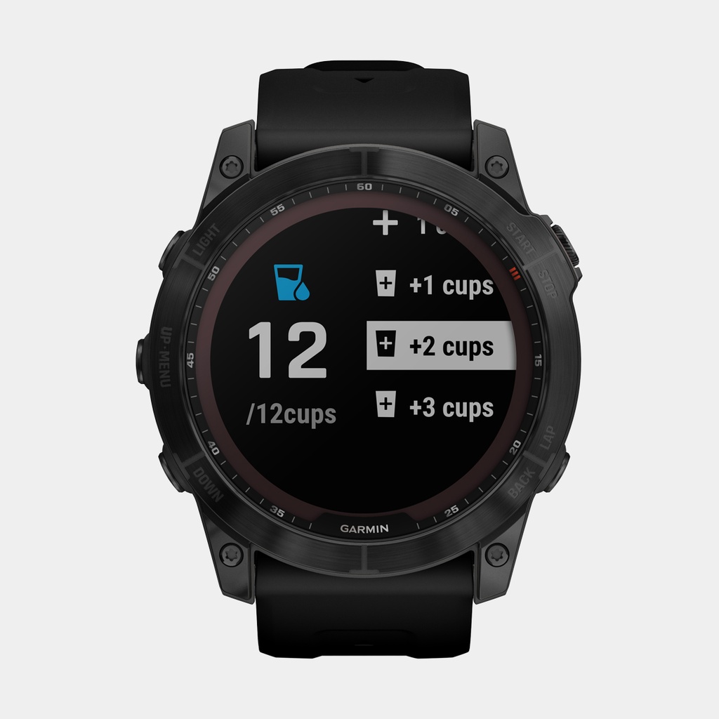 Fenix 7X Sapphire Solar (2022) Carbon Gray DLC w/ Black Band (copie)