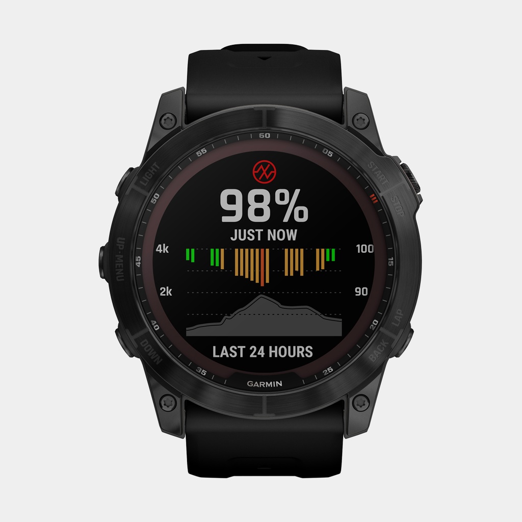 Fenix 7X Sapphire Solar (2022) Carbon Gray DLC w/ Black Band (copie)
