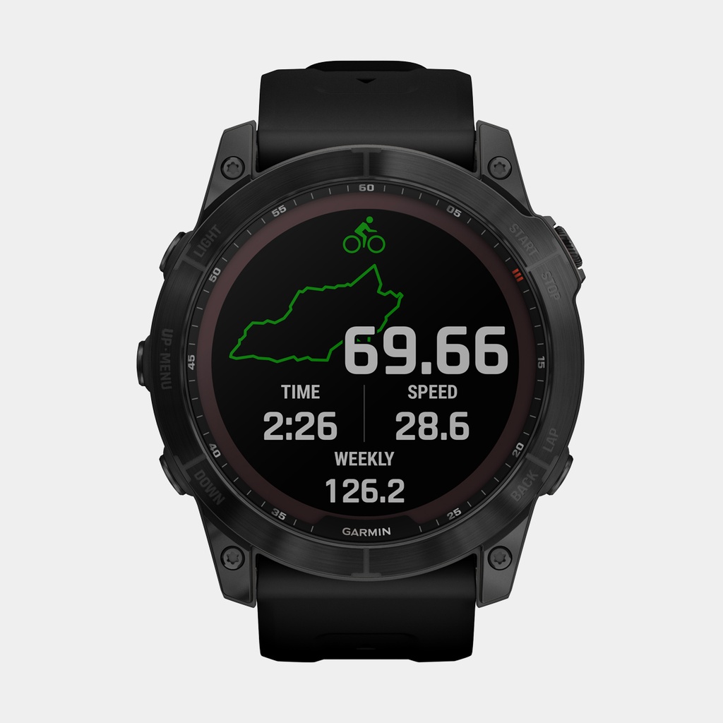 Fenix 7X Sapphire Solar (2022) Carbon Gray DLC w/ Black Band (copie)