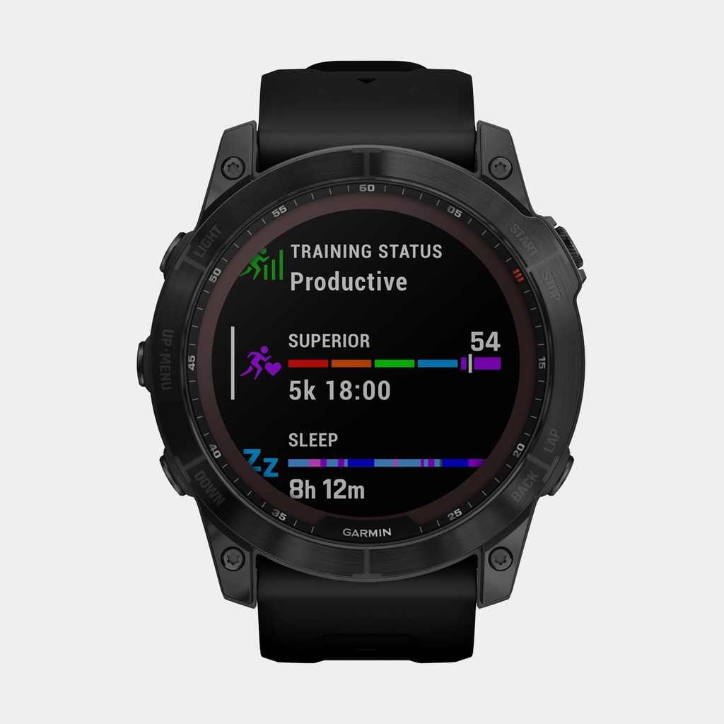 Fenix 7X Sapphire Solar (2022) Carbon Gray DLC w/ Black Band (copie)