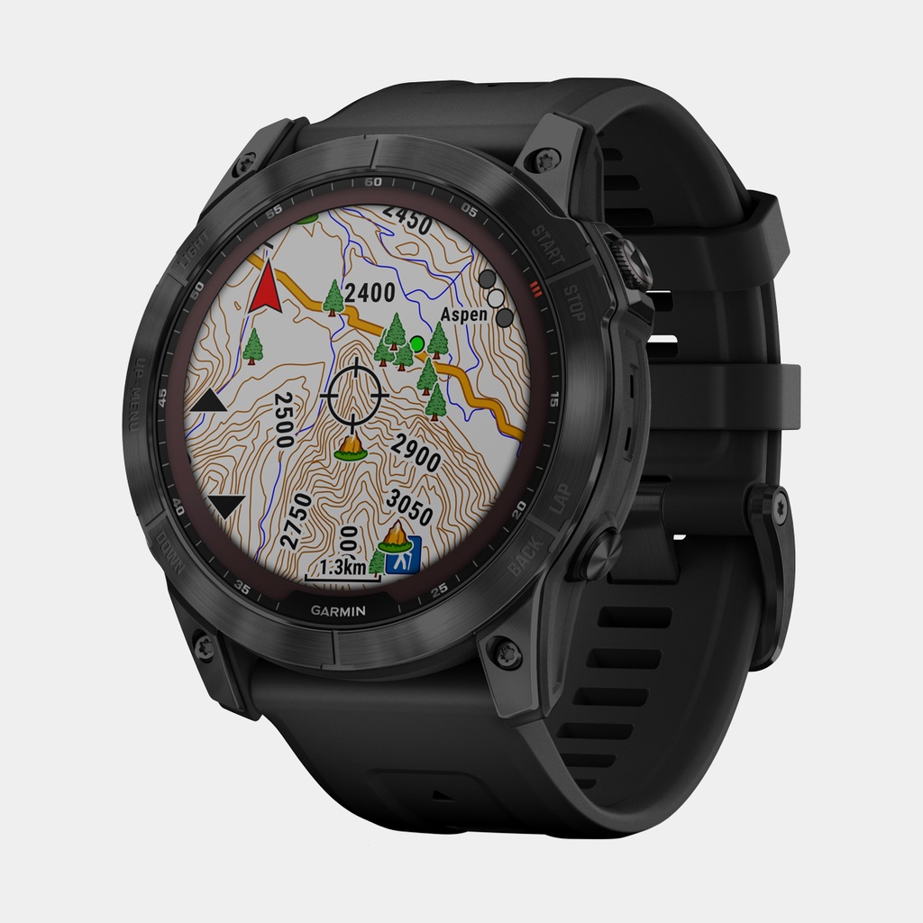 Fenix 7X Sapphire Solar (2022) Carbon Gray DLC w/ Black Band (copie)