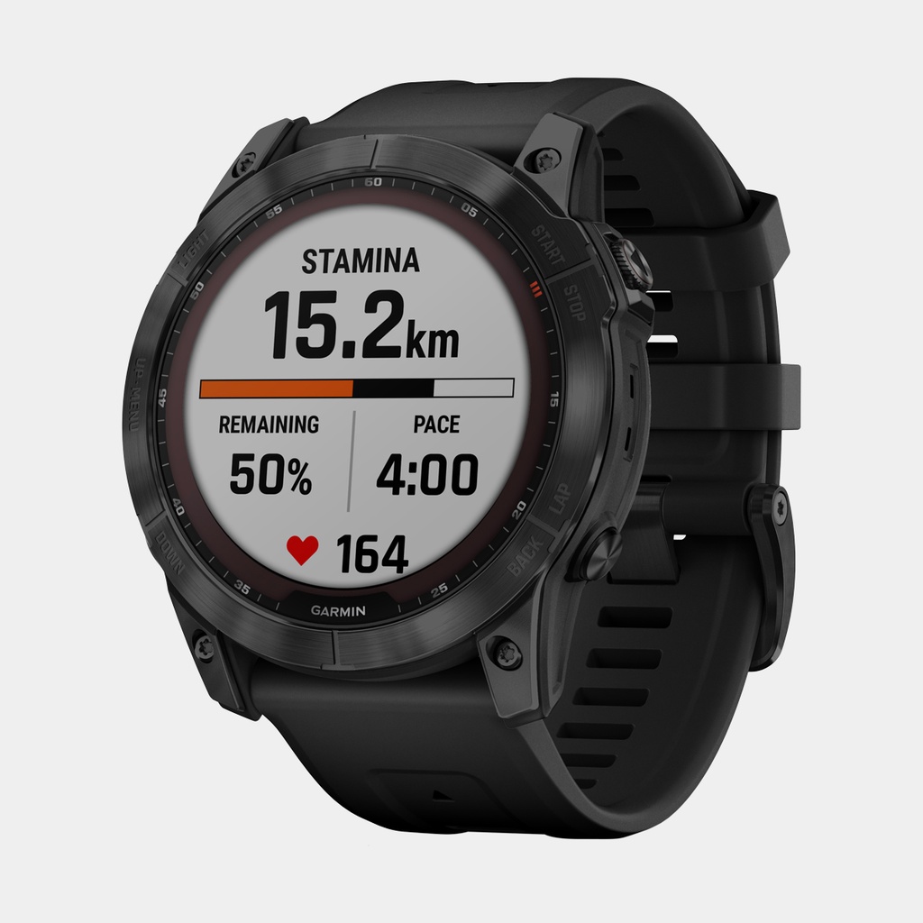 Fenix 7X Sapphire Solar (2022) Carbon Gray DLC w/ Black Band (copie)