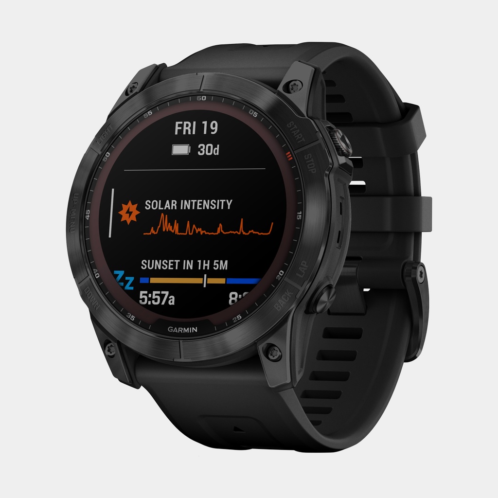 Fenix 7X Sapphire Solar (2022) Carbon Gray DLC w/ Black Band (copie)