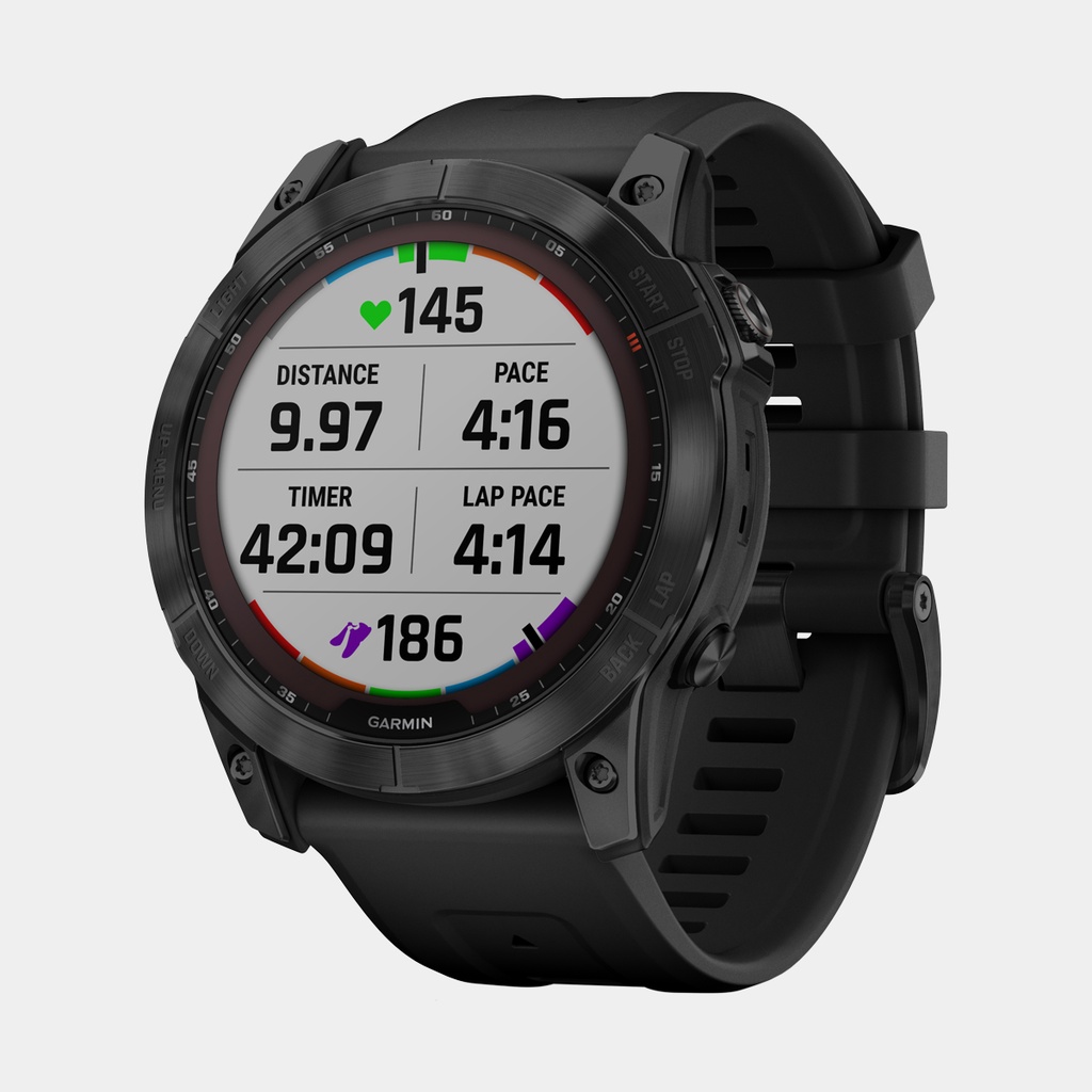 Fenix 7X Sapphire Solar (2022) Carbon Gray DLC w/ Black Band (copie)