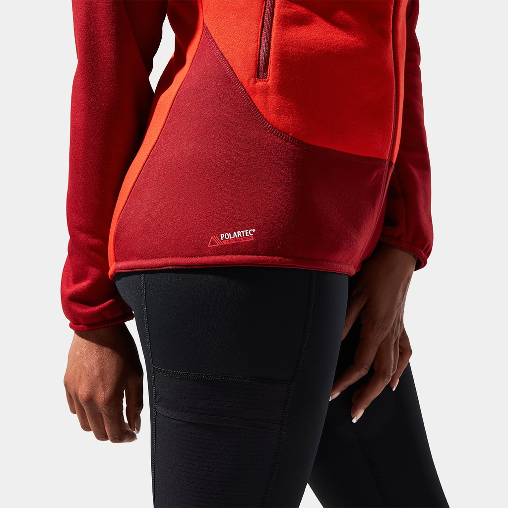 Heuberg Hoody Polartec Fleece Jacket Women (2023) Poinciana / Red Dahlia