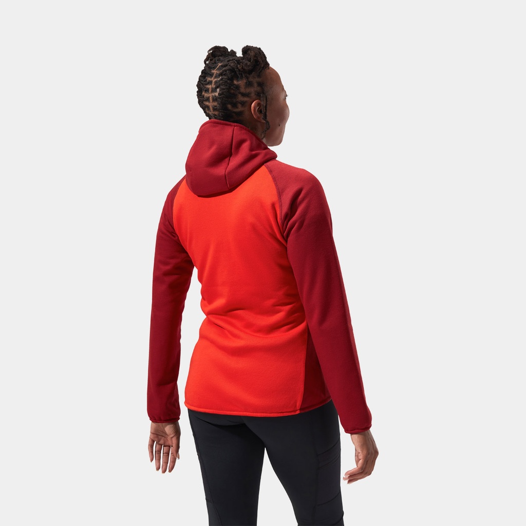 Heuberg Hoody Polartec Fleece Jacket Women (2023) Poinciana / Red Dahlia