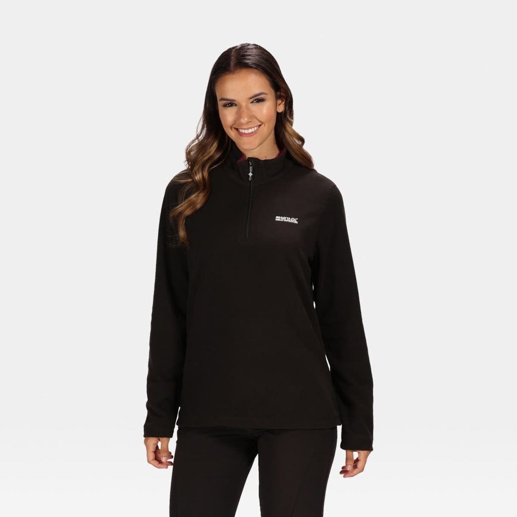  Sweetheart Half Zip Lightweight Fleece Women Black / Blackcurrant