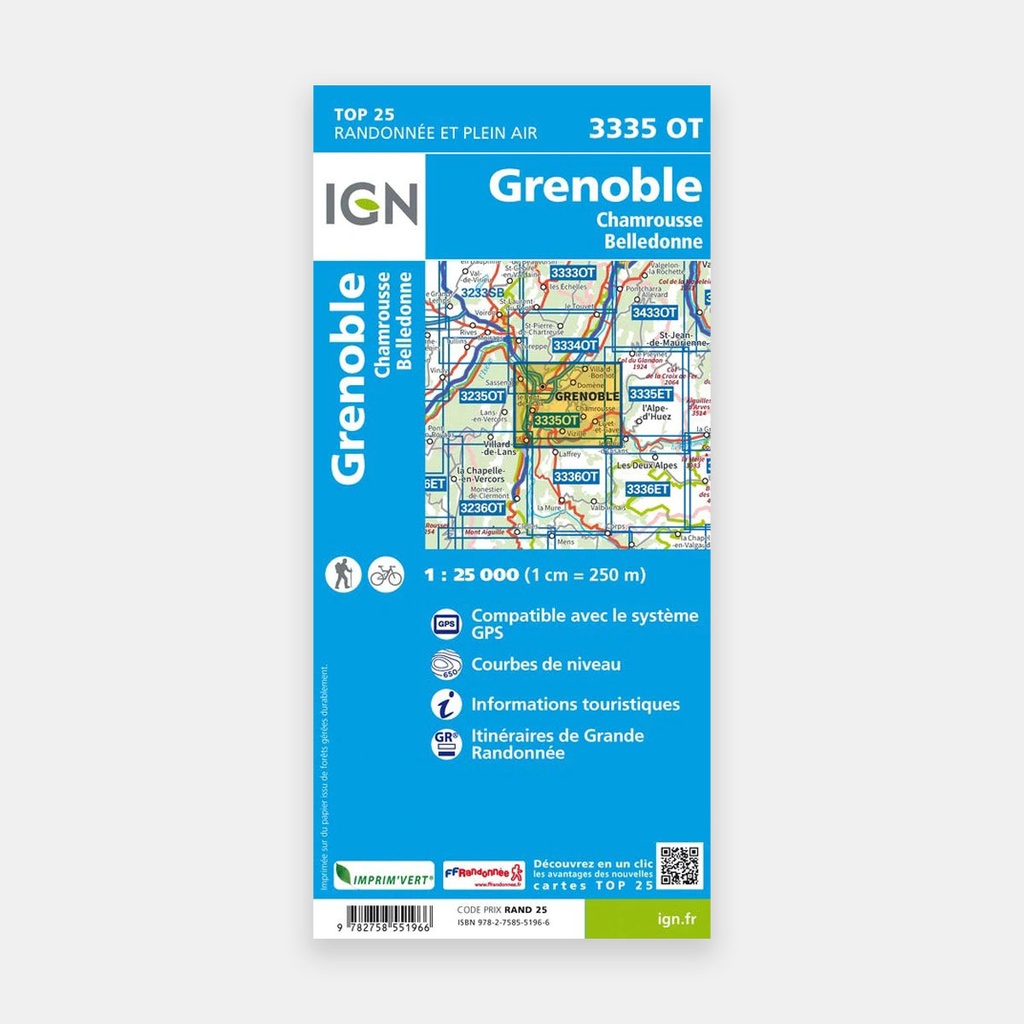 Grenoble - Chamrousse - Belledonne GPS 1/25 3335OT (2022)