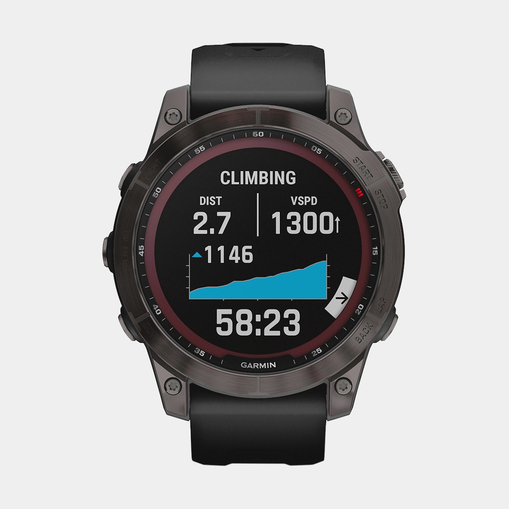 Fenix 7 Sapphire Solar (2022) Carbon Gray DLC Titanium w/ Black Band