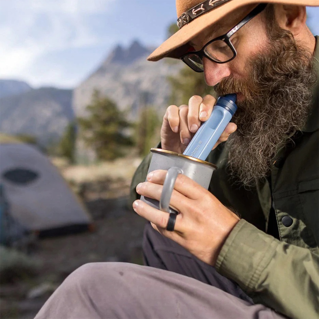 Peak Series Personal Water Filter Straw Mountain Blue