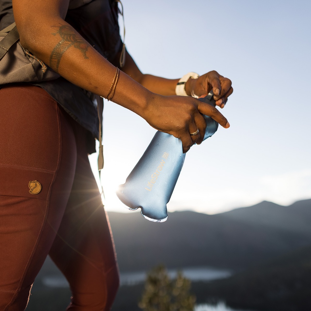 Peak Series Collapsible Squeeze Bottle 1L Mountain Blue