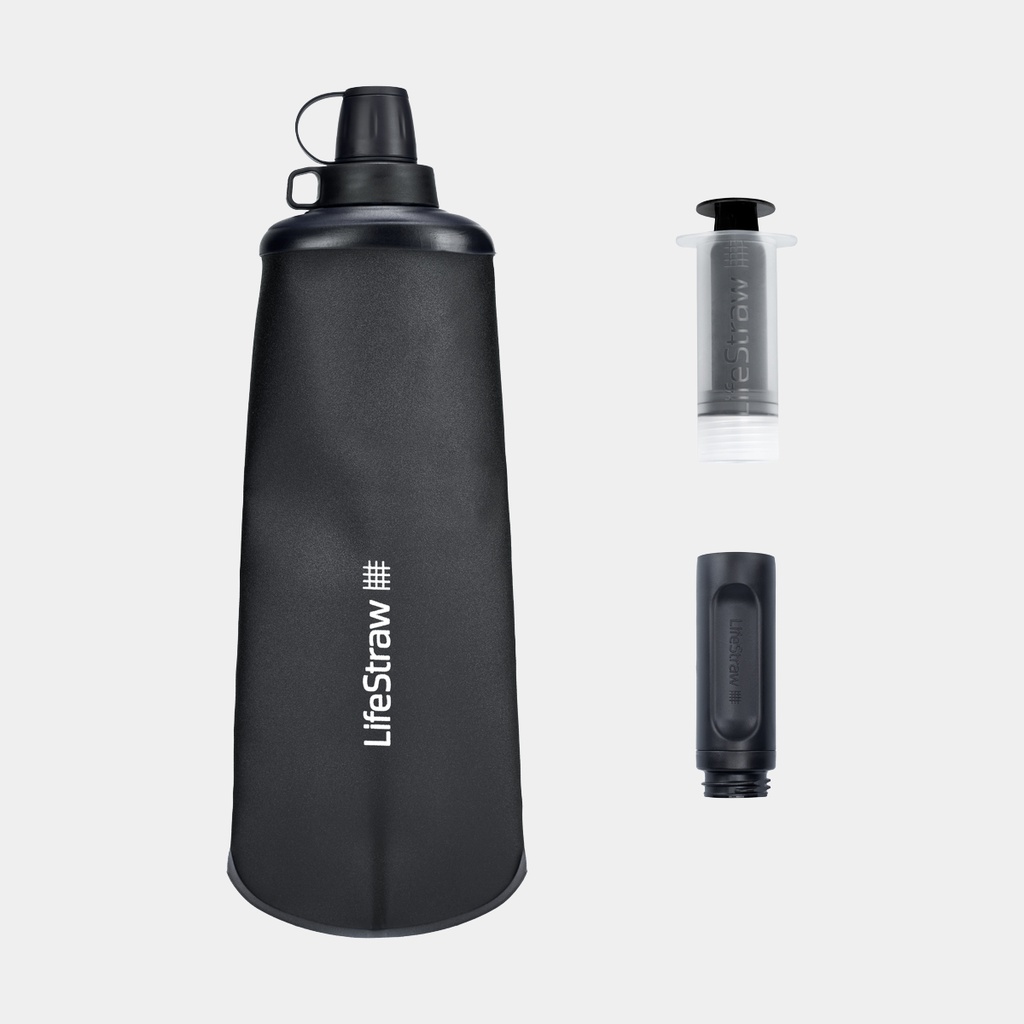 Peak Series Collapsible Squeeze Bottle 1L Dark Gray