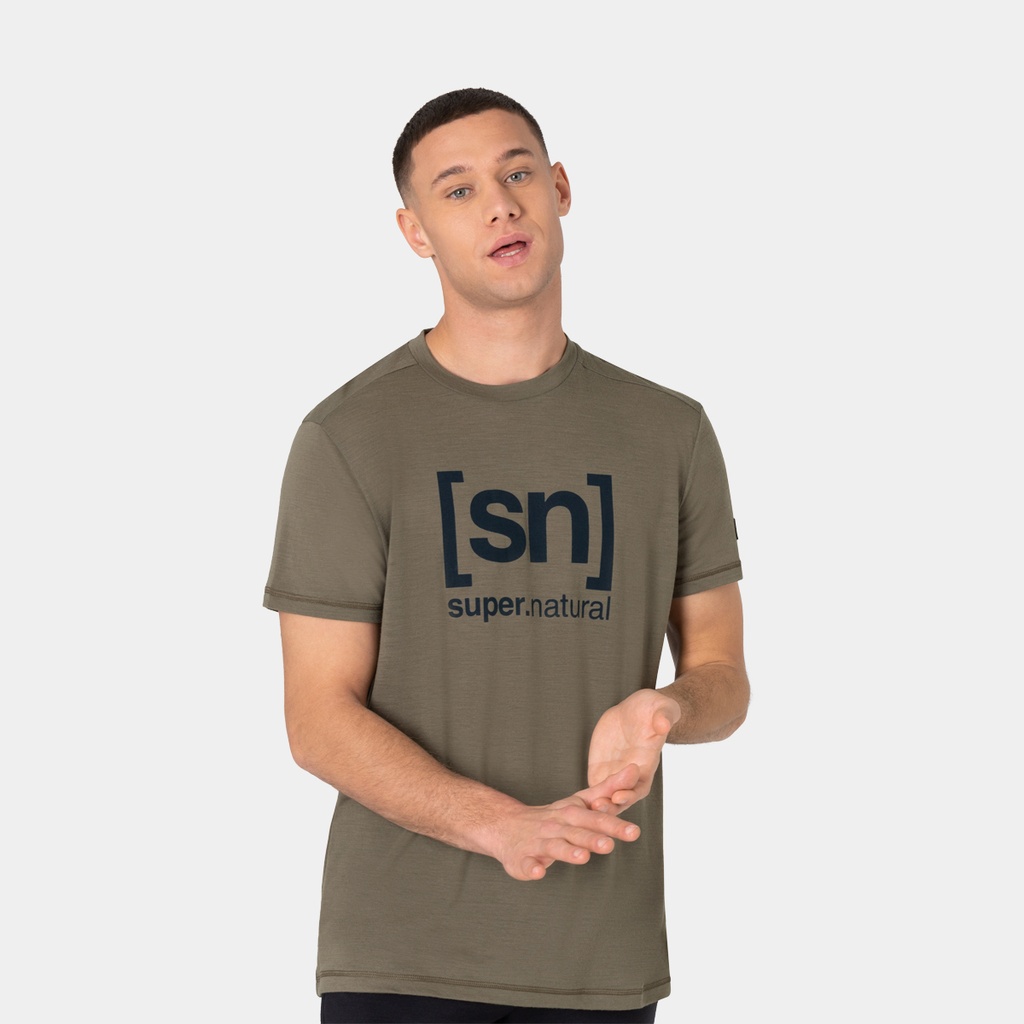 Logo Tee Stone Grey / Blueberry