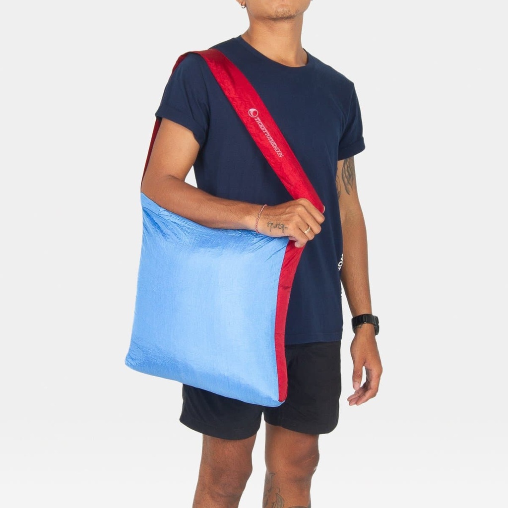 Marketbag Light Blue / Burgundy
