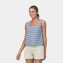 Regenerative Organic Certified Cotton Tank Women (2023) Sunset Stripe : Light Plume Grey