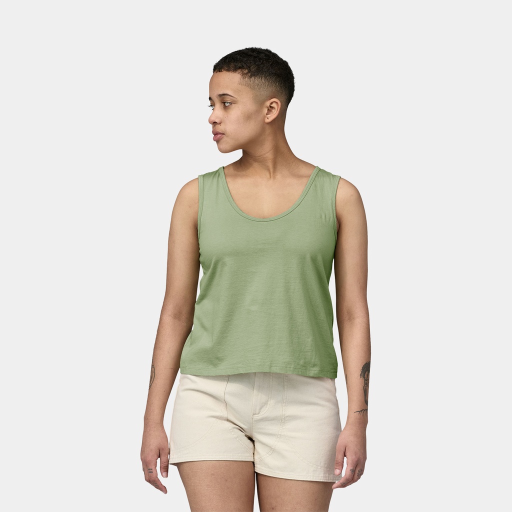 Regenerative Organic Certified Cotton Tank Women (2023) Salvia Green