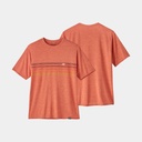 Capilene Cool Daily Graphic Shirt Line Logo Ridge Stripe : Quartz Coral X-Dye