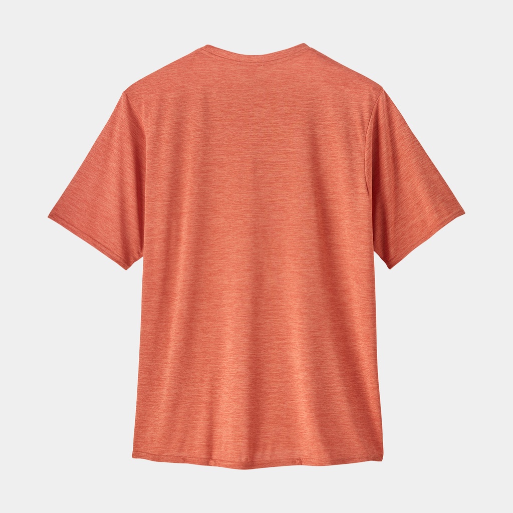 Capilene Cool Daily Graphic Shirt Line Logo Ridge Stripe : Quartz Coral X-Dye