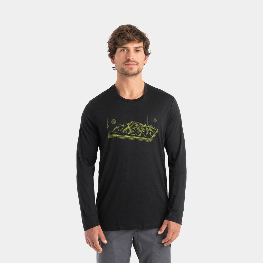 Tech Lite II Long Sleeves Merino 150 Tee Alps 3D Black