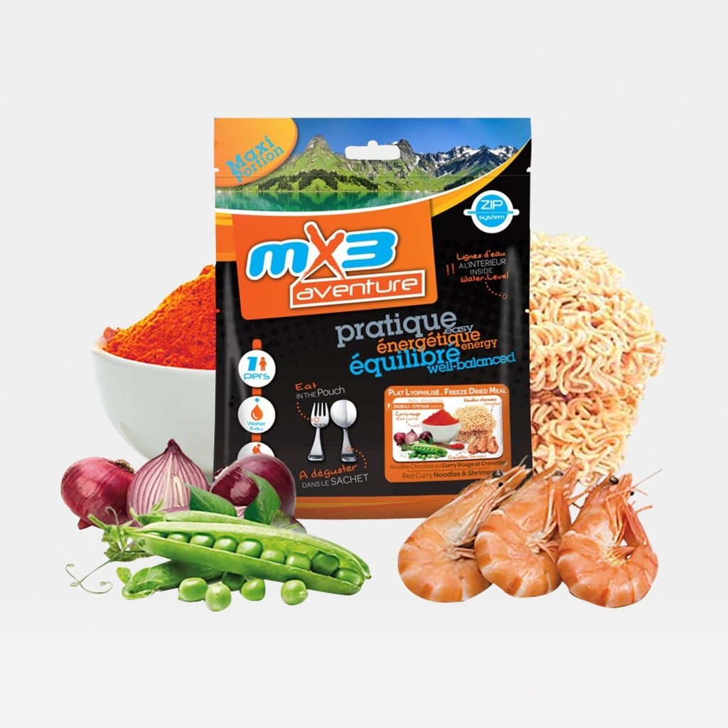 Nouilles Chinoises au Curry Rouge & Crevettes