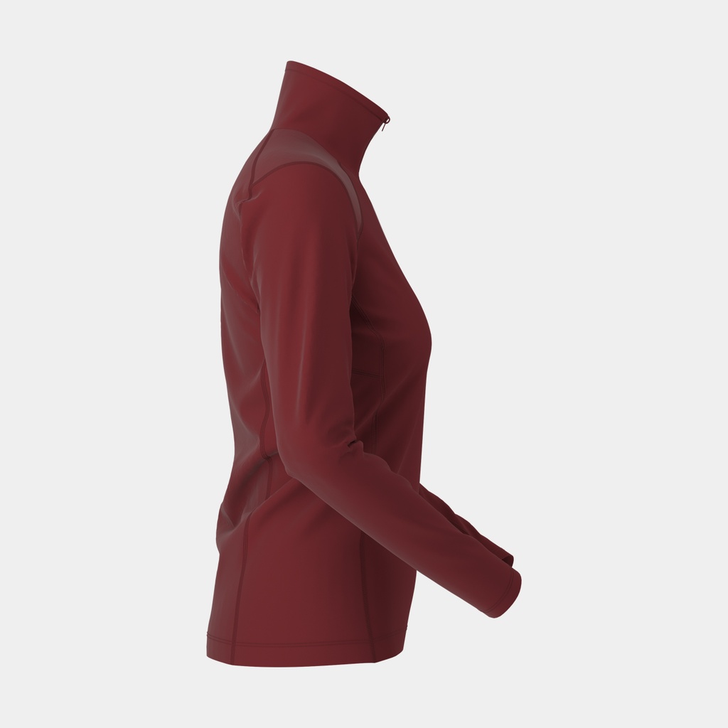 Rho Zip Neck Women Bordeaux